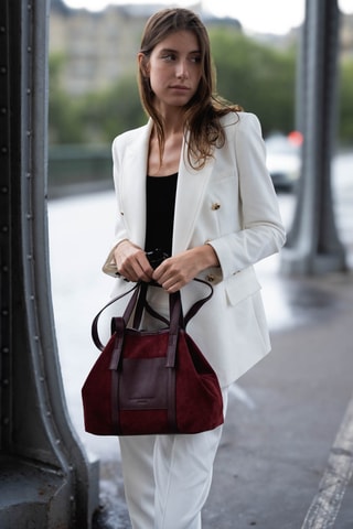 Cabas en nubuck Mini Malta - Bordeaux