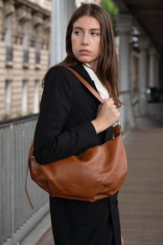 Sac porté épaule en cuir Valle - Camel