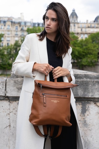 Sac à dos en cuir Vale - Camel