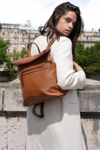 Sac à dos en cuir Vale - Camel