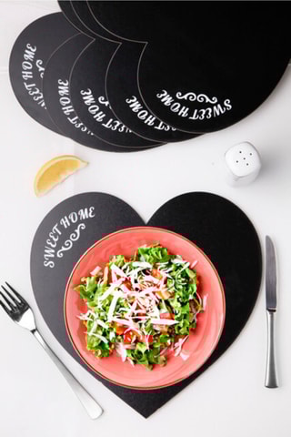 6 tovagliette - Nero - 29 x 29 x 0,3 cm