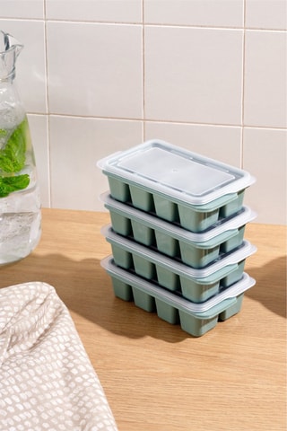 4 vaschette per cubetti di ghiaccio - 7,5 x 12,5 x 3,5 cm 