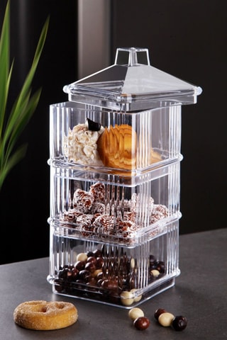 3 contenitori - 10 x 10 x 7 cm - Trasparente