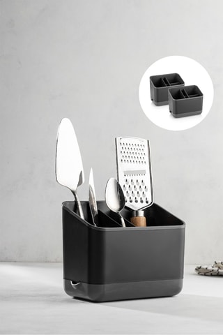 Organizer per posate e utensili - 16,5 x 10 x 14 cm - Antracite