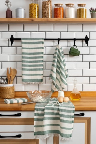 4 strofinacci - Bianco e verde