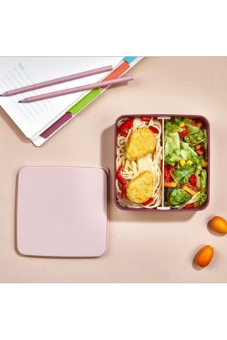 2 lunch box in plastica senza BPA - 14 x 14 x 5 cm 