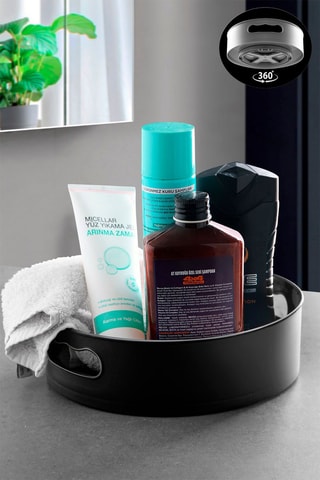 360° Roterend dienblad Zwart - 22 x 22 x 7 cm