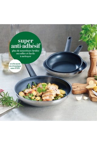 Padella in acciaio inossidabile rivestimento ceramica - 28 cm