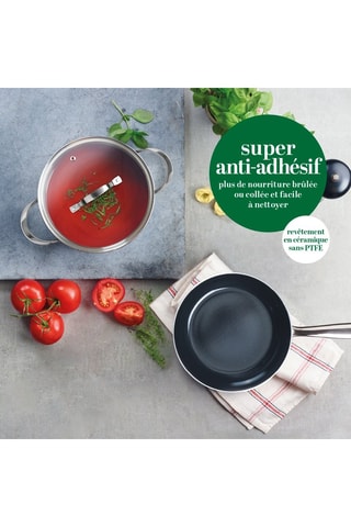 3 padelle in acciaio inossidabile rivestimento ceramica - 20/24/28 cm