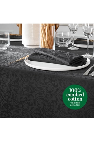 Tovaglia rettangolare Jacquard Fleurette - 170 x 250 cm - Grigio scuro