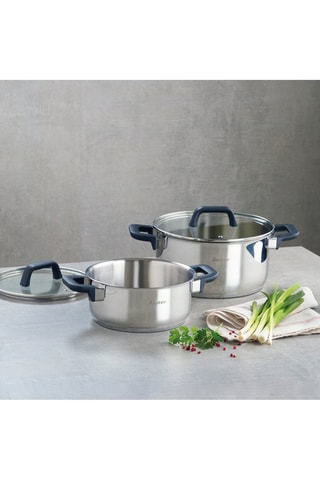 2 pentole in acciaio inossidabile con coperchi Qulinox - 20 e 24 cm 