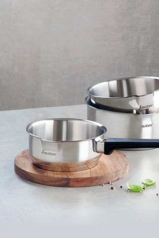 3 casseruole in acciaio inossidabile - 16/18/20 cm - 1,2/1,8/2,4 l