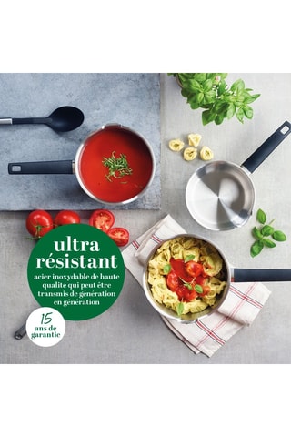 Casseruola in acciaio inossidabile rivestimento ceramica - 16 cm