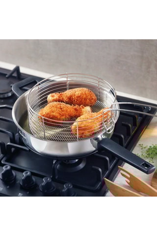 Padella fonda in acciaio inossidabile con coperchio Qulinox - 26 cm