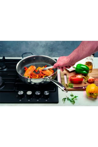 Padella fonda in acciaio inossidabile Multinox Pro con coperchio - 24 cm