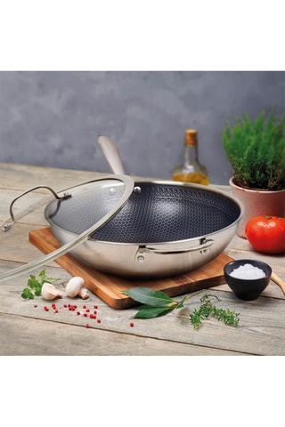 Wok in acciaio inossidabile Multinox Pro con coperchio - 30 cm