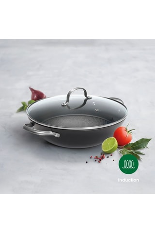 Wok in ghisa rivestimento ceramica - 30 cm