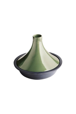 Pentola tajine in ghisa di acciaio con coperchio in ceramica 29 x 23,5 cm - 2,4 l