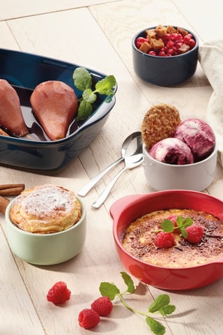 2 pirofile per creme brulée in ceramica - 17,5 x 15 x 4,5 cm