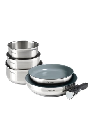 3 casseruole, 2 padelle in acciaio inossidabile rivestimento ceramica e 1 manico amovibile