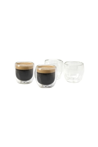 4 tazze da espresso a doppia parete in vetro borosilicato - 10 cl