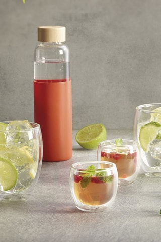 4 tazze da espresso a doppia parete in vetro borosilicato - 10 cl