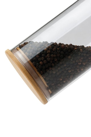 3 barattoli in vetro borosilicato con coperchi in bambù - 2 x 1 l e 1 x 2 l