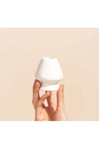 Porte-fouet à matcha en porcelaine et bambou - 6 cm