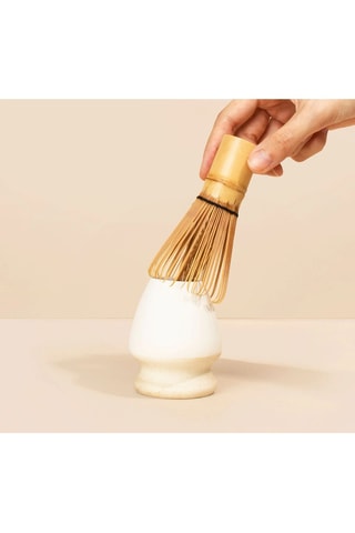 Porte-fouet à matcha en porcelaine et bambou - 6 cm