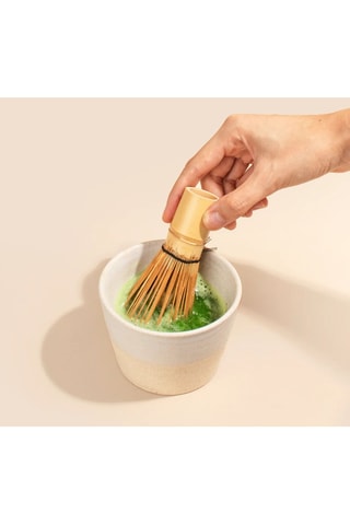 Porte-fouet à matcha en porcelaine et bambou - 6 cm