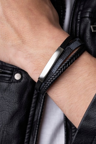 Armband - Zwart en Zilverkleurig - Marc Malone