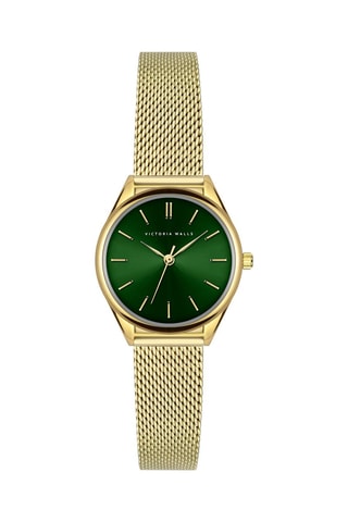 Roestvrijstalen Quartz Horloge - Goudkleurig en Groen - Victoria Walls