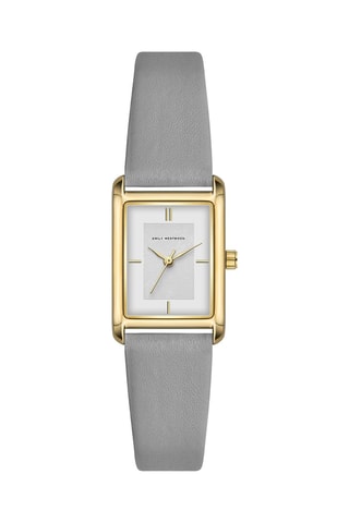 Leren Quartz Horloge - Grijs en Goudkleurig - Emily Westwood