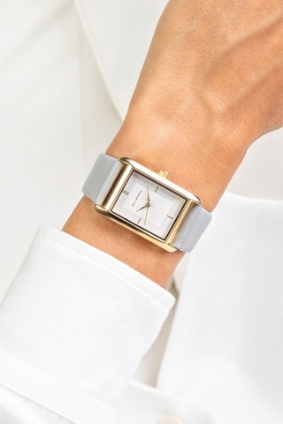 Leren Quartz Horloge - Grijs en Goudkleurig - Emily Westwood