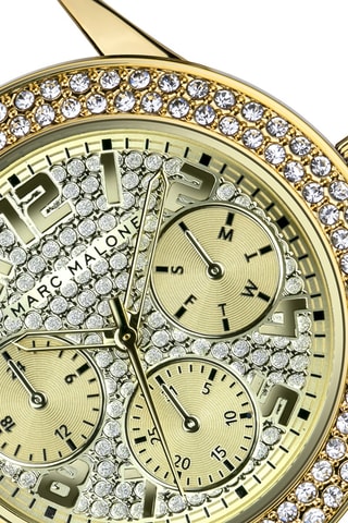 Leren Quartz Horloge - Zwart en Goudkleurig