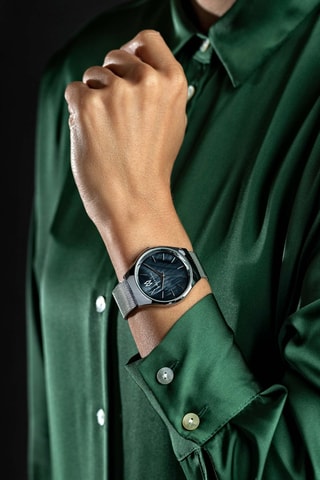 Stalen en Doublé Zilver Ion Quartz Horloge met Parelmoer Teresa - Zilverkleurig en Zwart - Marc Malone - Monica Monaco