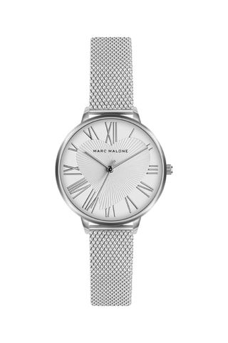 Stalen Doublé Zilver Ion Quartz Horloge Sophia - Marc Malone - Monica Monaco