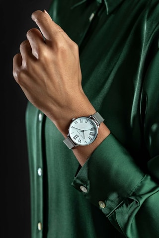 Stalen Doublé Zilver Ion Quartz Horloge Sophia - Marc Malone - Monica Monaco