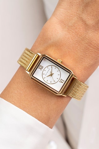 Reloj de cuarzo de acero - Dorado y blanco - Emily Westwood