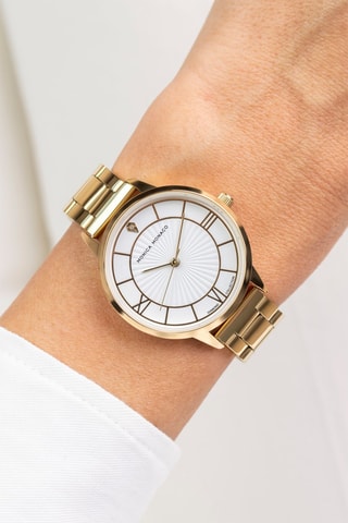 Stalen Quartz Horloge met Diamant - Monica Monaco