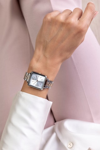 Stalen Quartz Horloge - Zilverkleurig en Roségoudkleurig - Marc Malone