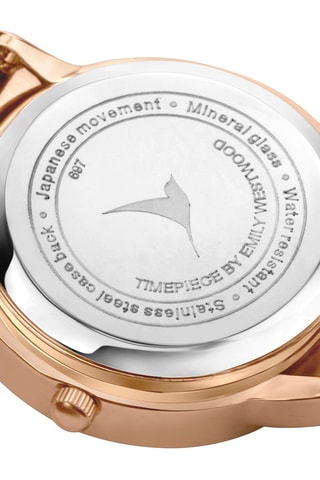 Reloj de cuarzo de acero - Rosa dorado y blanco - Emily Westwood