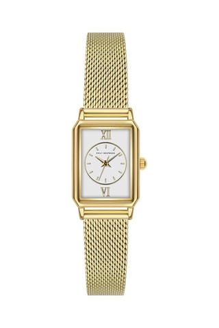 Stalen Quartz Horloge - Goudkleurig en Wit - Emily Westwood