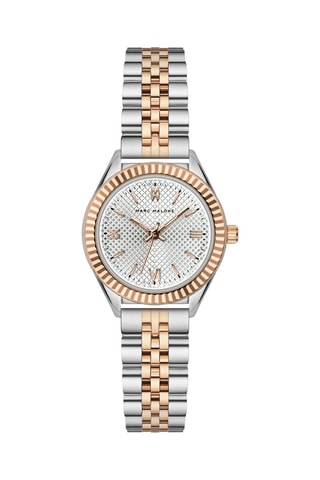 Reloj de cuarzo de acero - Plateado y rosa dorado 