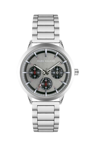 Stalen Quartz Horloge - Zilverkleurig - Marc Malone