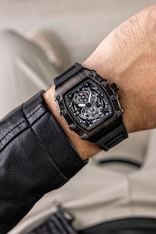 Siliconen Quartz Horloge - Zwart - Marc Malone