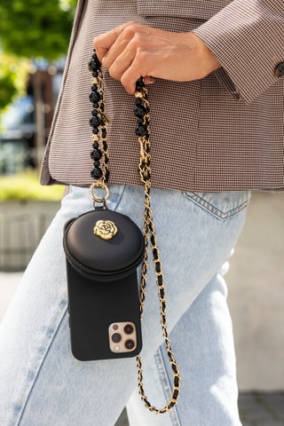 2-in-1 Smartphone Schouderketting - Zwart