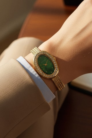 Reloj de cuarzo de acero - Dorado