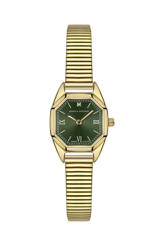 Reloj de cuarzo de acero y diamante