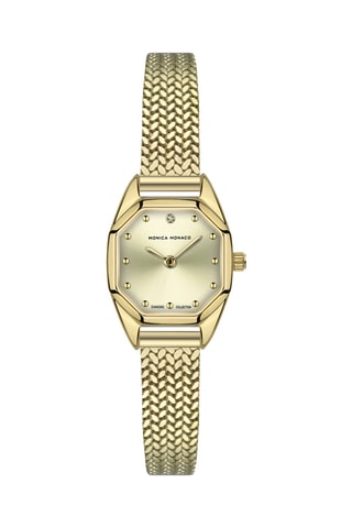 Stalen Quartz Horloge met Diamanten